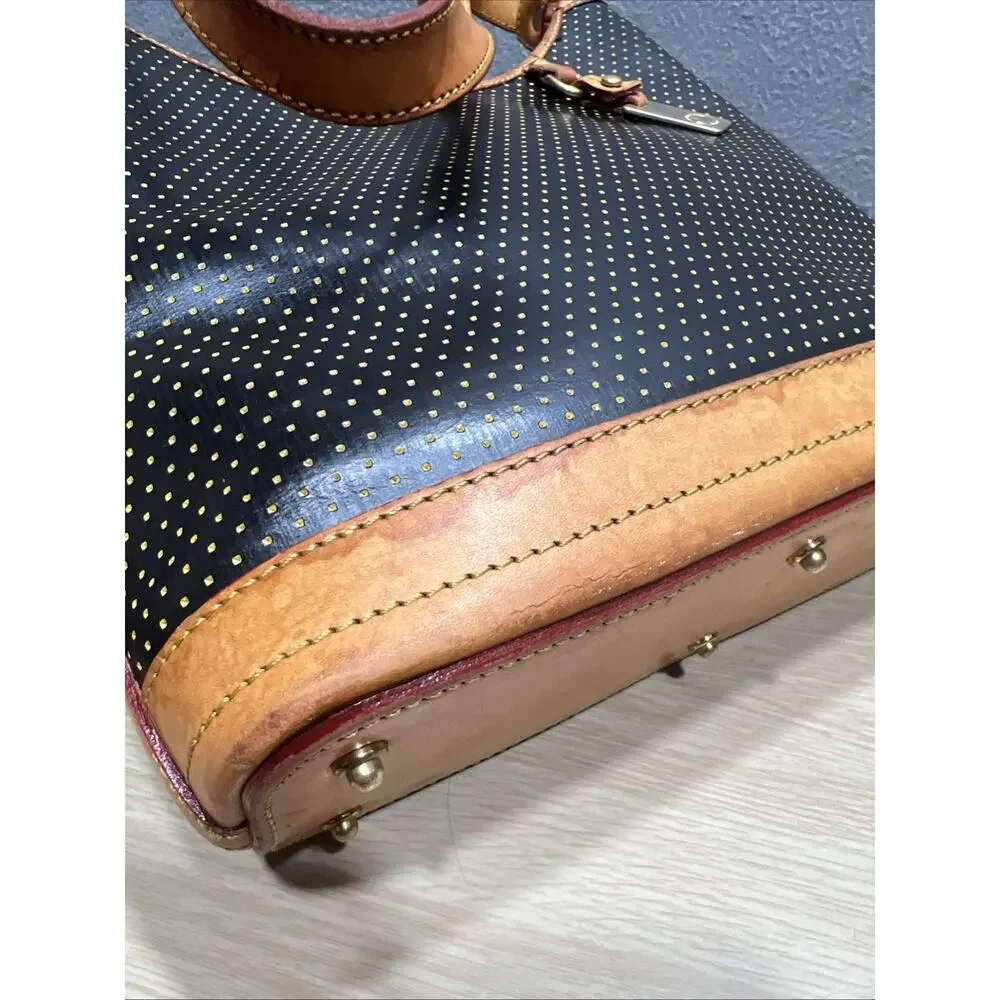 Vintage Dooney & Bourke Cabrio Black Perforated Leather Hobo Bag Read